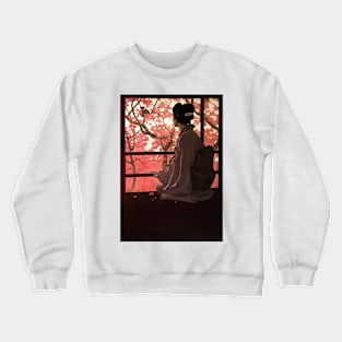 Japanese Opera Madama Butterfly Geisha Advertisement Art Crewneck Sweatshirt